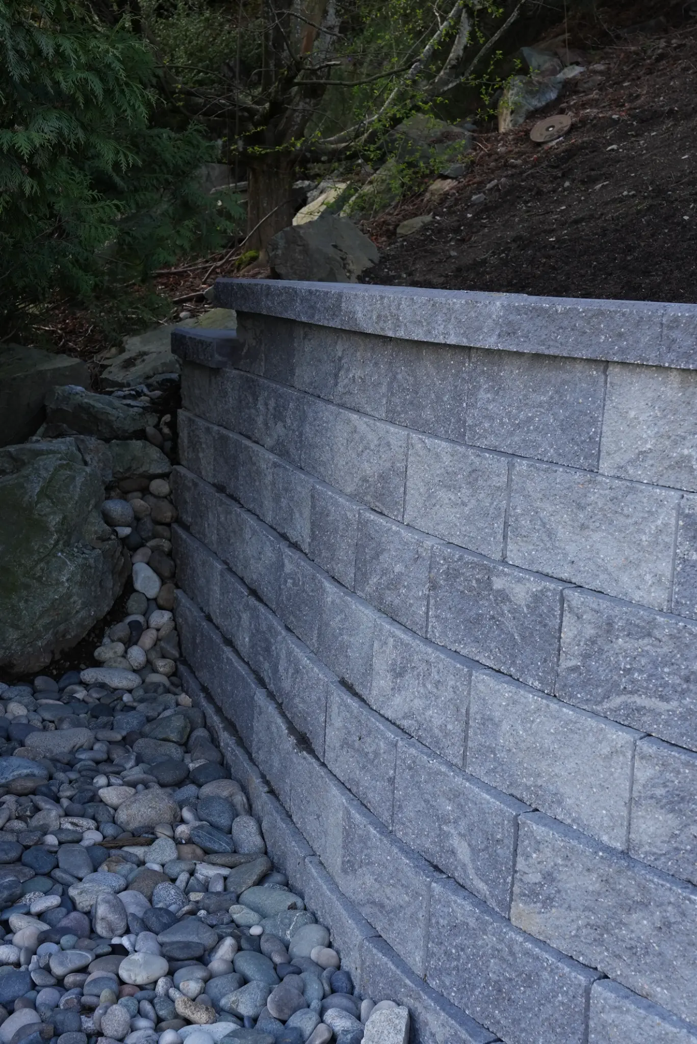 Retaining wall from street level