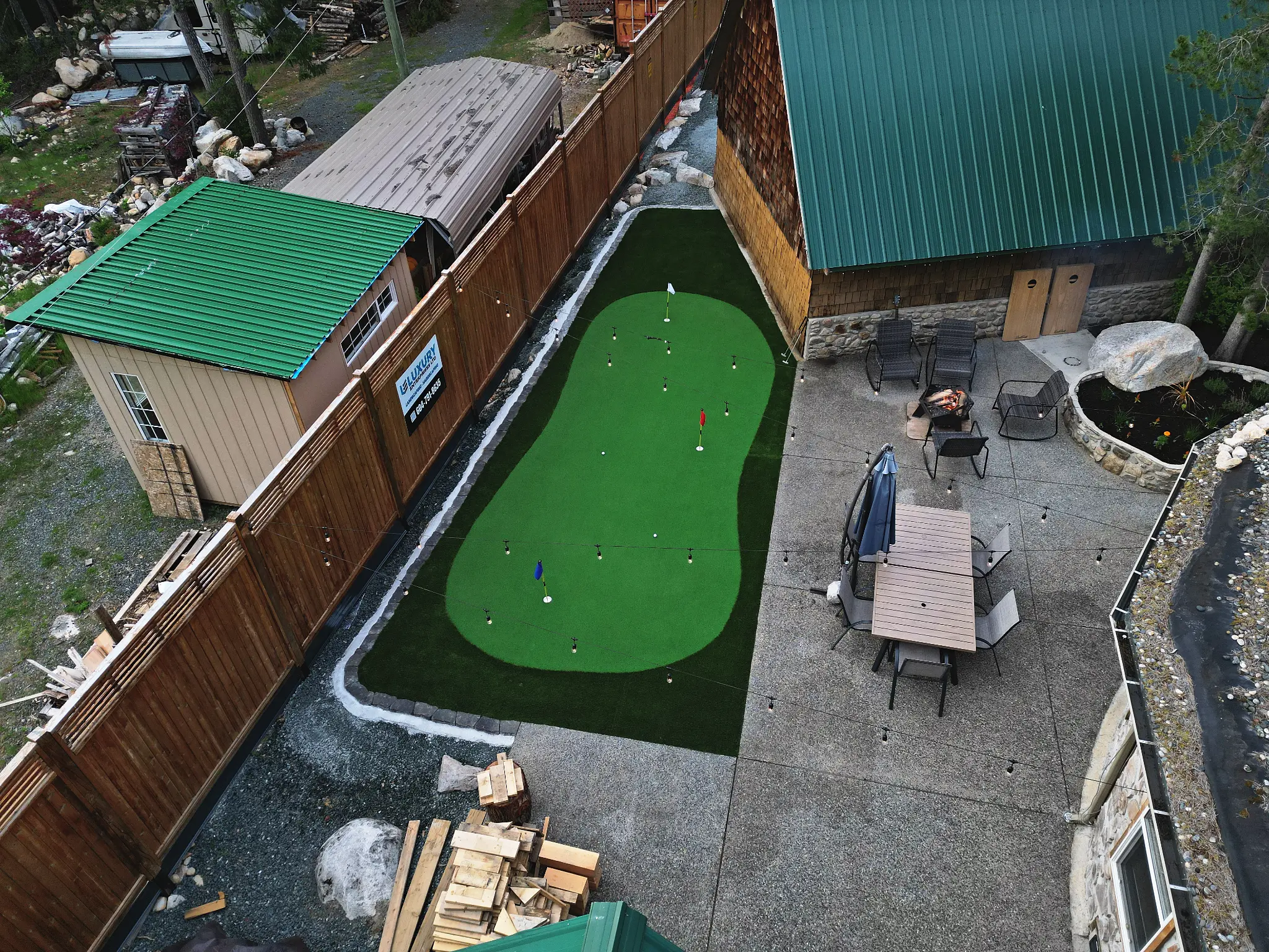 Aerial view of treehouse property